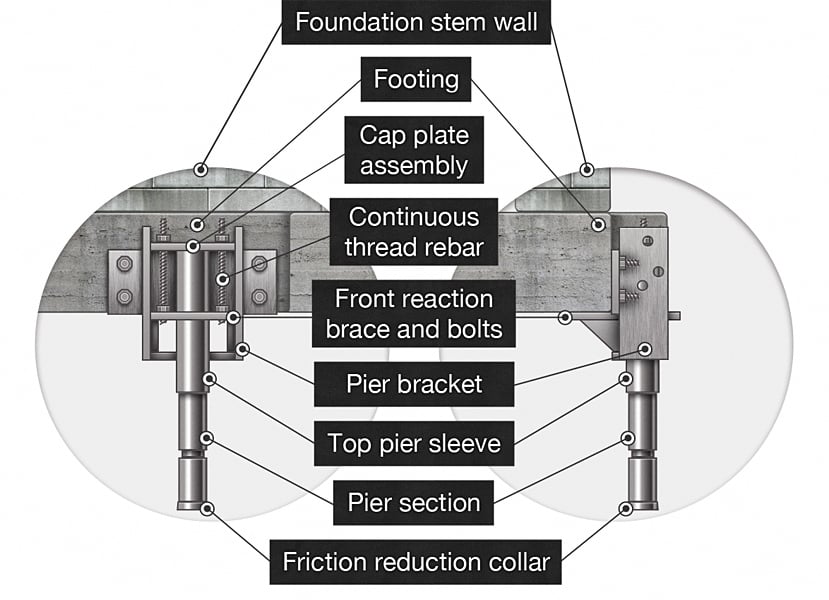 Example of continuous lift pier system.