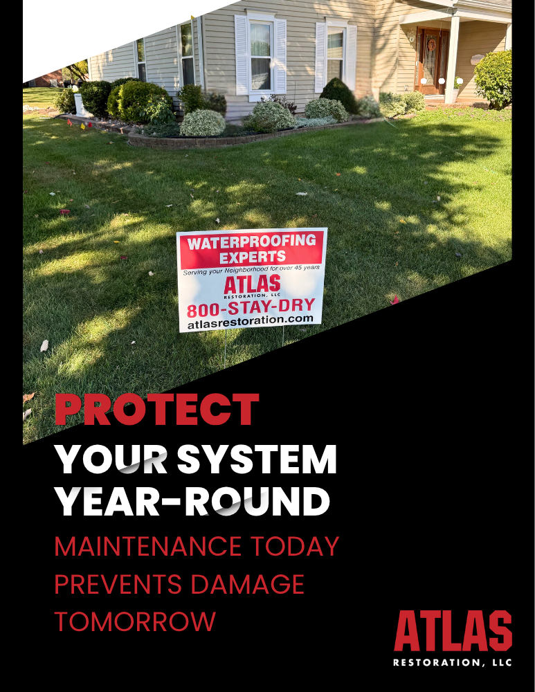 Atlas Safe maintenance program for waterproofing system maintenance in Chicagoland homes